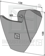 99.GA-16 Redlica siewnika z końcówką metalową - prawy INDUSTRIEHOF 99.GA-16.97