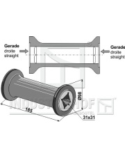 31-0002.1 Złączka do wału czworokątnego 28x28 i 30x30 31-0002.1.97