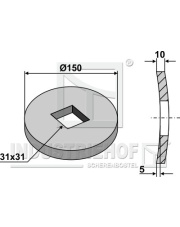 31-0008 Podkładka redukcyjna do osi czworokątnej 28 x 28 oraz 30 x 30 31-0008.97
