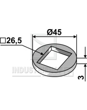 31-0076 Podkładka redukcyjna do osi czworokątnej 26x26 31-0076.97