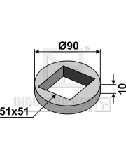 31-0080 Pierścień do spawania  do osi czworokątnej 50x50 31-0080.97