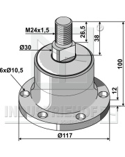 5554512 Piasta kompletna - gwint prawoskrętny INDUSTRIEHOF 5554512.01