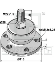 KM040146 Piasta kompletna INDUSTRIEHOF KM040146.01