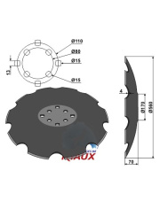 31-0590 Talerz zębaty z płaską nasadką - O560 31-0590.97