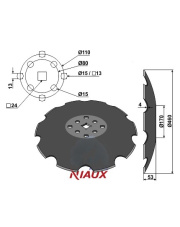 31-0593 Talerz zębaty z płaską nasadką O460 31-0593.97