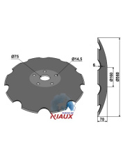 31-0628 Talerz zębaty z płaską nasadką - O560 INDUSTRIEHOF 31-0628.97