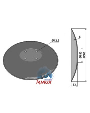 31-0743 Talerz gładki z płaską nasadką - O500x5 31-0743.97