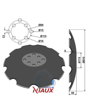 31-1004 Talerz zębaty z płaską nasadką - O610x5 31-1004.97