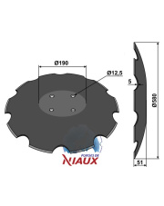 31-1020 Talerz zębaty z płaską nasadką - O580 31-1020.97