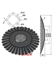 31-1029 Talerz z pofalowanym ostrzem O610x5 31-1029.97