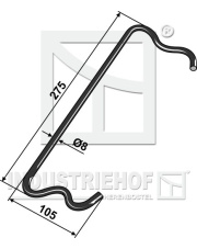 312-0486 Pałąk do wału kruszącego Kongskilde - prawy 312-0486.97