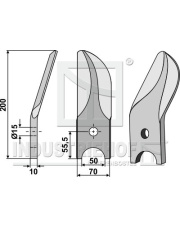 31-21DR Nóż łopatkowy podzielony ze stali borowej, lewy 31-21DR.97
