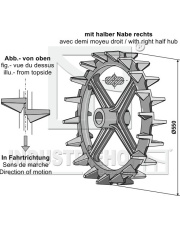 312-555 Koło wyrównujące kołeczkowe - O550mm 312-555.97