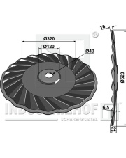 31-3539 Talerz z pofalowanym ostrzem O520x6,5 31-3539.97