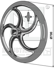 313-704 Koło wału Packera O700mm 313-704.97
