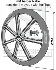 313-708 Koło wału Packera O700mm 313-708.97