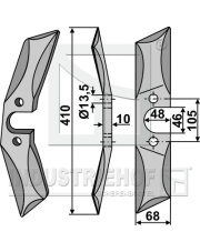 31-432VN-L Nóż łopatkowy prosty ze stali borowej, lewy 31-432VN-L.97