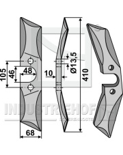 31-432VN-R Nóż łopatkowy prosty ze stali borowej, prawy 31-432VN-R.97