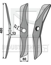 31-54485 Nóż łopatkowy prosty ze stali borowej, lewy 31-54485.97
