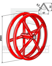 350-010 Dachowa rolka pierścieniowa 350-010.97