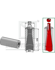 18100-60 Tuleja do przyspawania palca z gwintem M28 18100-60.97