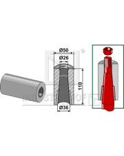 18100-64 Tulejka do wspawania do zębów z zabezpieczeniem przed obrotem 18100-64.97