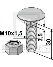 70-1012 Śruba z łbem grzybkowym z nakrętką samokontrującą 70-1012.97