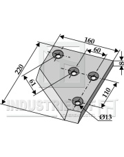 70-517 Nóż kątowy lewy 70-517.97