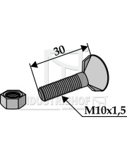 10301410 Śruba płużna DIN 11014 M10x1,5x30 z nakrętką sześciokątną 10301410.97
