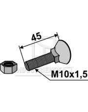 1045810 Śruba płużna DIN 608 M10x1,5x45 z nakrętką sześciokątną 1045810.97