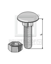 10806034V Śruba z łbem grzybkowym M10 ocynkowana z nakrętką 10806034V.97
