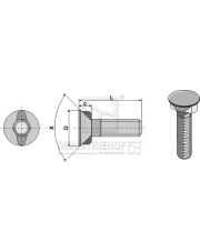 1235N Śruba  płużna M12 x 1,75 x 35 1235N.97