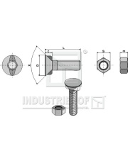 1235NA Śruba  płużna  M12 x 1,75 x 35 z nakrętką sześciokątną 1235NA.97