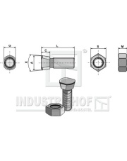 1239GB Śruba redlicy 1/2''UNCx40 z nakrętką sześciokątną 1239GB.97