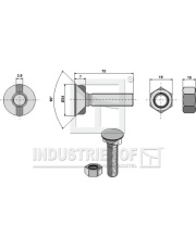 12701410 Śruba płużna DIN 11014 M12x1,75x70 z nakrętką sześciokątną 12701410.97