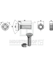 1285810 Śruba płużna DIN 608 M12 x 1,75 x 85 z nakrętką sześciokątną 1285810.97
