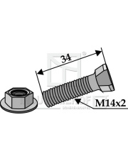 1434KV Śruba redlicy M14x2x34 z nakrętką sześciokątną 1434KV.97