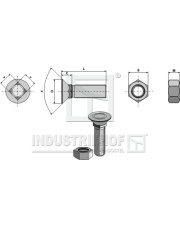 1435GB Śruba  płużna M14x1,5x35 z nakrętką sześciokątną 1435GB.97