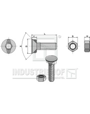 1440NA Śruba płużna M14 x 1,5 x 40 z nakrętką sześciokątną 1440NA.97