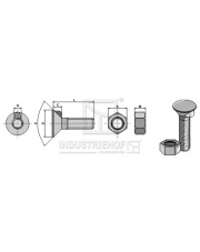 82048 Plough bolt DIN 604 M 8 x 1,25 x 20 and hexagon nut 82048.97