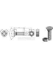 82588 Plough bolt DIN 608 M 8 X 1,25 X 25 and hexagon nut 82588.97
