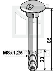 8656038V Śruba zamkowa M8 ocynkowana z nakrętką 8656038V.97