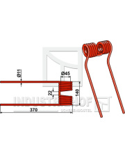 956907 Palec przetrząsaczo-zgrabiarki INDUSTRIEHOF 956907.02