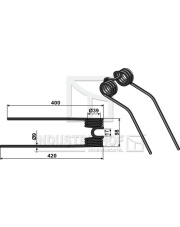 15-FRA-12 Ząb sprężynowy - prawy 15-FRA-12.97