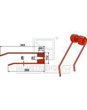 15-JF-01 Palec przetrząsaczo-zgrabiarki - prawy 15-JF-01.97
