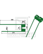 15-KRO-01R Palec przetrząsaczo-zgrabiarki prawy 15-KRO-01R.97