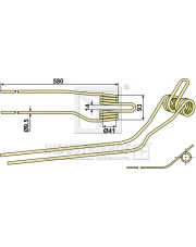 15-KRO-04L Palec przetrząsaczo-zgrabiarki lewy 15-KRO-04L.97