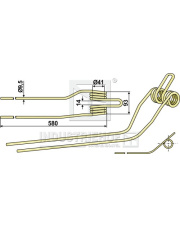 15-KRO-04R Palec przetrząsaczo-zgrabiarki prawy 15-KRO-04R.97