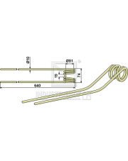 15-KRO-07 Palec przetrząsaczo-zgrabiarki 15-KRO-07.97