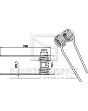 15-KUH-02 Palec przetrząsaczo-zgrabiarki INDUSTRIEHOF 15-KUH-02.97